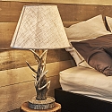 Ideal Lux Lampe de table CHALET E27 IP20, chintz, bois