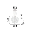 Ideal Lux Pendant luminaire MAPA PLUS, 22 flames, � 80cm, E14, metal / white etched glass