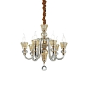 Lustre STRAUSS 6 flammes E14 IP20, ambre, or rose, transparent
