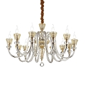 Lustre STRAUSS 12 flammes E14 IP20, ambre, or rose, transparent