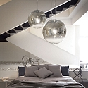 Ideal Lux Pendant luminaire MAPA D30, � 30cm, E27 max. 60W, nuanced chrome glass, clear