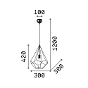 Ideal Lux Luminaire � suspension AMPOLLA 3 r�glable E27 IP20, noir 
