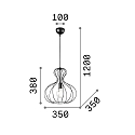 Ideal Lux Luminaire � suspension AMPOLLA 1 r�glable E27 IP20, noir 