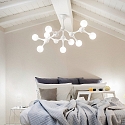 Ideal Lux Ceiling luminaire NODINO, 9 flames, � 83cm, incl. G9 lamp, white