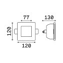 Ideal Lux Recessed luminaire SAMBA SQUARE, IP20, GU10, paintable plaster, opening 7.7 x 7.7cm