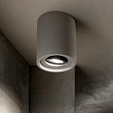 Ideal Lux Luminaire de plafond OAK ROUND pivotant GU10 IP20, gris, � peindre
