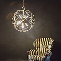 Ideal Lux Luminaire à suspension KONSE 7 flammes E27 IP20, or, satiné