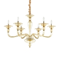 Lustre DANIELI 6 flammes E14 IP20, ambre, or