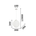 Ideal Lux Luminaire à suspension BOA à 1 flamme E27 IP20, blanc mat