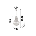 Ideal Lux Lustre MONET 5 flammes E14 IP20, blanche