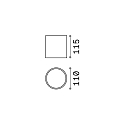 Ideal Lux Outdoor Downlight GUN, IP44, � 11cm, GU10, aluminium, coffee brown