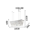 Ideal Lux Pendant luminaire MARTINEZ, 8 flames, lenght 103cm, E14, chrome / chrystal glass