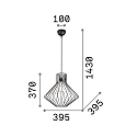 Ideal Lux Luminaire � suspension AMPOLLA 4 r�glable E27 IP20, noir 