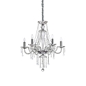 Lustre AMADEUS 6 flammes E14 IP20, chrome, transparent