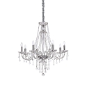 Lustre AMADEUS 8 flammes E14 IP20, chrome, transparent