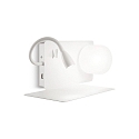 Luminaire mural BOOK 1 avec interrupteur, avec bras flexible, avec connexion USB G9 IP20, satin�, blanche