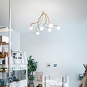 Ideal Lux Ceiling luminaire OCTOPUS with 6-flexible arms, � 50cm, incl. G9 28W 2700K, multicolor