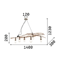 Ideal Lux Luminaire à suspension DRIFTWOOD 6 flammes E27 IP20, bois