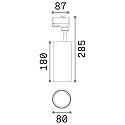 Ideal Lux LED 3-phase track spot SMILE  CRi >80, UGR <19, 30W_CRi >80, 4000K 50�, black