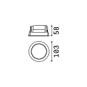 Lumière encastrée BASIC WIDE IP44, blanc mat
