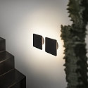 Ideal Lux Luminaire mural COVER SQUARE indirect IP20, opale, noir , revêtement en poudre