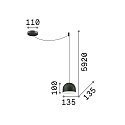Pendant luminaire TALL BIG, Ø 13.5cm / height max. 592cm, E27 max. 42W, open