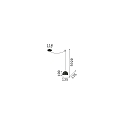 Ideal Lux Pendant luminaire TALL BIG, Ø 13.5cm / height max. 592cm, E27 max. 42W, open, black