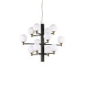 Luminaire à suspension COPERNICO 12 flammes G9 IP20, laiton, noir mat