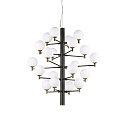 Luminaire à suspension COPERNICO 20 flammes G9 IP20, laiton, noir mat