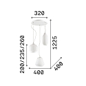 Ideal Lux Luminaire � suspension ORIGAMI 3 flammes E27 IP20, blanche