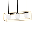 Luminaire à suspension LINGOTTO SP3 3 flammes, 1 voie, réglable E14 IP20, noir mat, laiton satiné gradable
