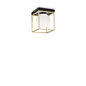 Luminaire de plafond LINGOTTO PL1 à 1 flamme E14 IP20, noir mat, laiton satiné gradable