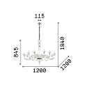 Ideal Lux Lustre BRIGITTA 12 flammes E14 IP20, ambre