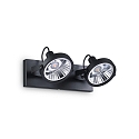 Applique et plafonnier GLIM � 2 flammes GU10 IP20, noir , rev�tement en poudre