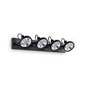 Applique et plafonnier GLIM 4 flammes GU10 IP20, noir , rev�tement en poudre