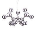 Luminaire � suspension NODI rotatif, 15 flammes E14 IP20, chrome, transparent