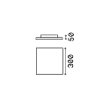 Ideal Lux Luminaire mural d�ext�rieur MIB SQUARE IP65, opale, blanche, rev�tement en poudre