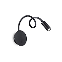 LED wall luminaire FOCUS-2, with Flex-Arm and switch, 3W 3000K 130lm, black
