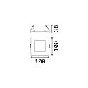 Spring clip mountiung frame for LED recessed spot DYNAMIC, square, 10 x 10cm