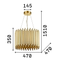 Ideal Lux Pendant luminaire PAN, 5 flames, Ø 47cm, E27, adjustable height
