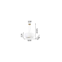 Ideal Lux Luminaire � suspension ARIZONA 5 flammes GX53 IP20, blanche, laiton satin�