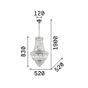 Ideal Lux Luminaire � suspension DUBAI 10 flammes E14 IP20, chrome