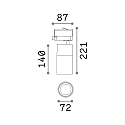 Ideal Lux LED 3-phase track spot QUICK, CRi >90, 15W 3000K 1650lm 30�, not dimmable, white