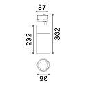 Ideal Lux LED 3-phase track spot QUICK, CRi >80, 28W 3000K 3850lm 30�, not dimmable, white