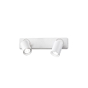 Applique et plafonnier RUDY � 2 flammes, pivotant, rotatif GU10 IP20, blanche, rev�tement en poudre