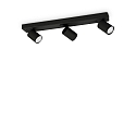 Applique et plafonnier RUDY 3 flammes, pivotant, rotatif GU10 IP20, noir , rev�tement en poudre