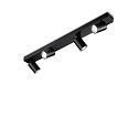 Applique et plafonnier RUDY 4 flammes, pivotant, rotatif GU10 IP20, noir , rev�tement en poudre