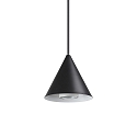 Pendant luminaire, A-LINE, Ø 13cm, GU10, matt black / shade white on the inside