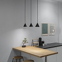 Ideal Lux Pendant luminaire, A-LINE, Ø 13cm, GU10, matt black / shade white on the inside