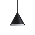 Pendant luminaire, A-LINE, Ø 30cm, E27, matt black / shade white on the inside